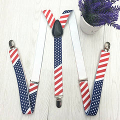 American Flag Pattern Suspenders for Men
