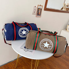Large Capacity Cylinder Fitness Bag Portable Casual Luggage Bag