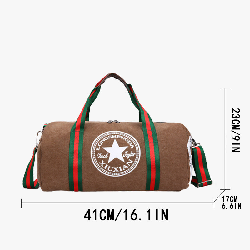 Large Capacity Cylinder Fitness Bag Portable Casual Luggage Bag