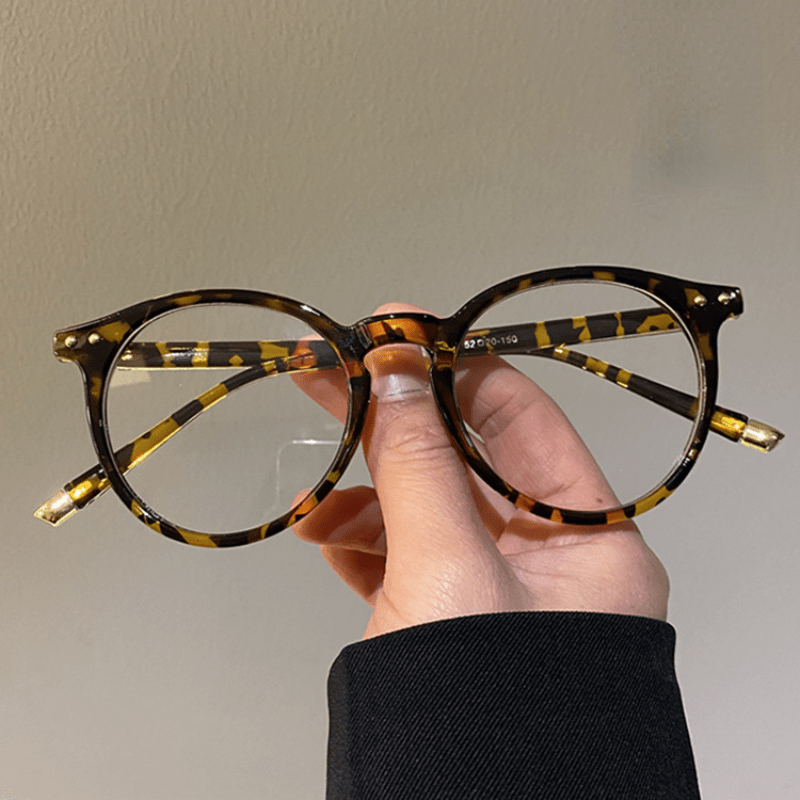 Retro Round Tortoiseshell Clear Lens Glasses