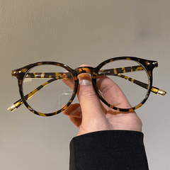Retro Round Tortoiseshell Clear Lens Glasses