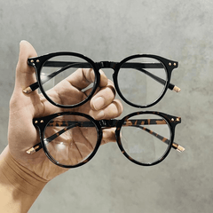 Retro Round Tortoiseshell Clear Lens Glasses