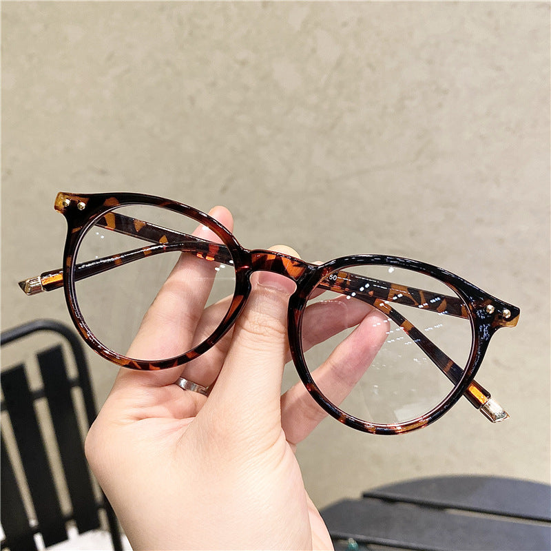 Retro Round Tortoiseshell Clear Lens Glasses