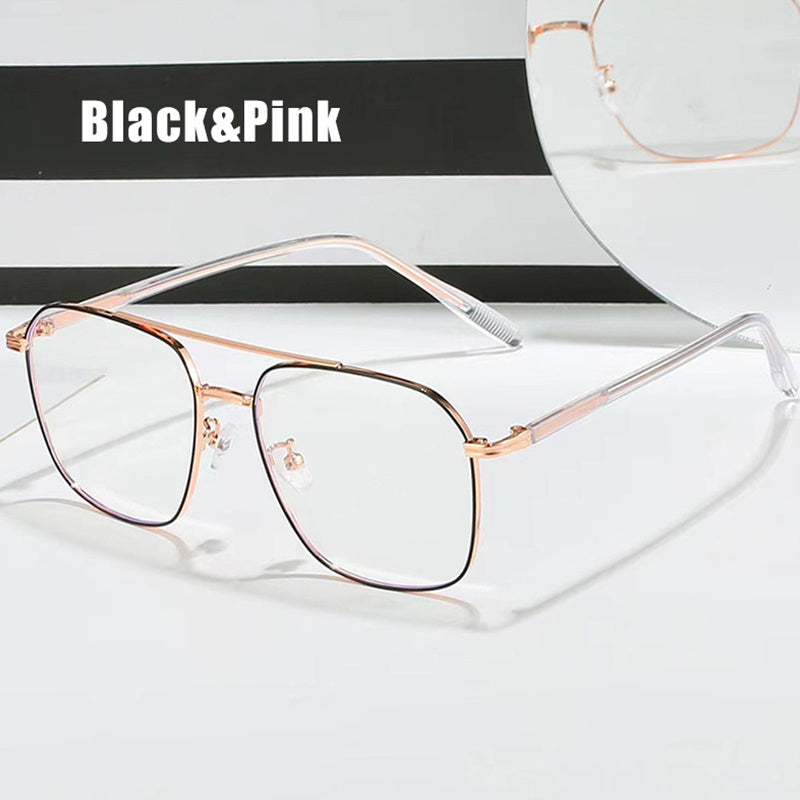 Light Blocking Glasses Retro Top Bar Clear Lens Computer Glasses