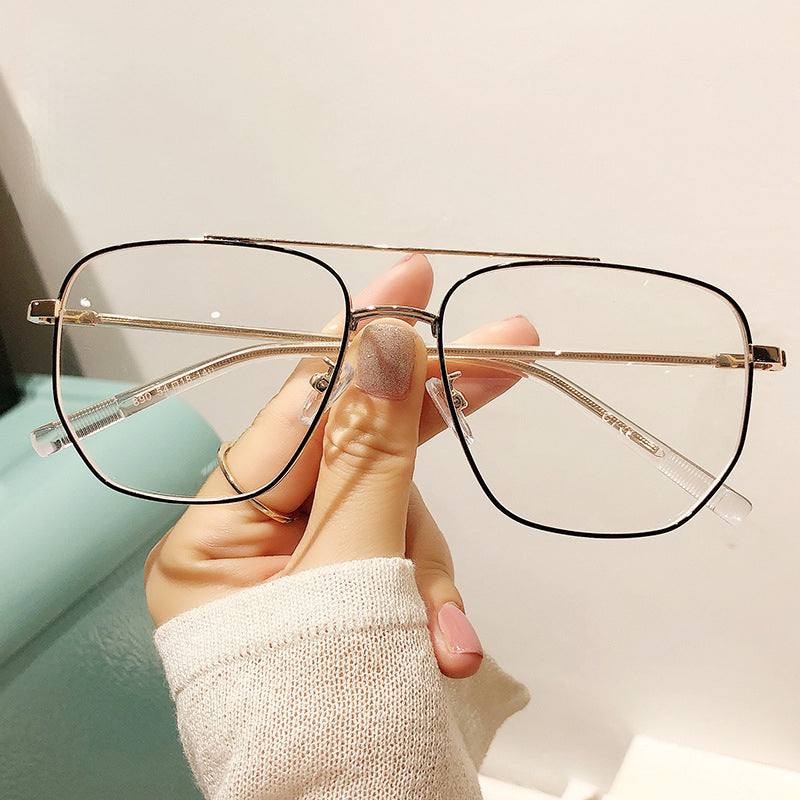 Light Blocking Glasses Retro Top Bar Clear Lens Computer Glasses