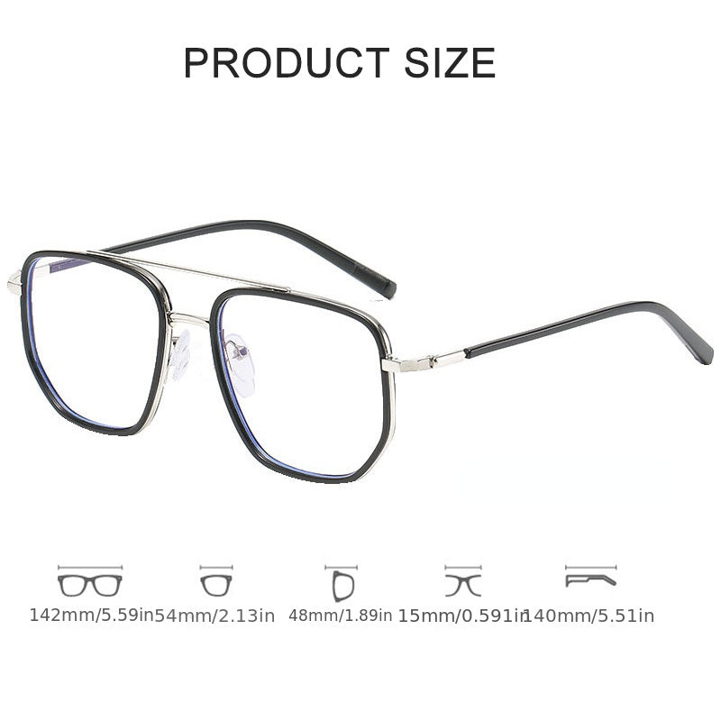 Light Blocking Glasses Retro Top Bar Clear Lens Computer Glasses