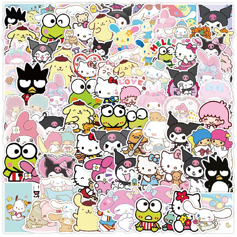 100 Cartoon Doodle Stickers For Notebook Phone Cup Waterproof