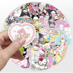 100 Cartoon Doodle Stickers For Notebook Phone Cup Waterproof