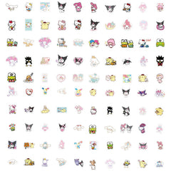 100 Cartoon Doodle Stickers For Notebook Phone Cup Waterproof