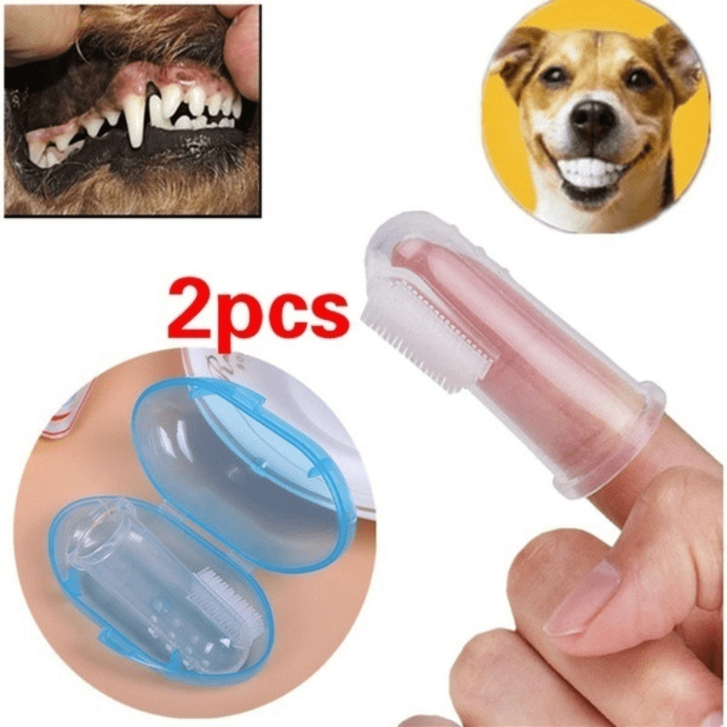 Pet Silicone Fingertip Toothbrushes 2 Boxes for Dogs and Cats
