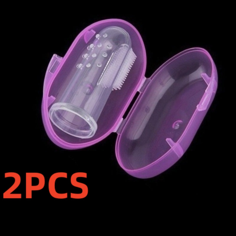 Pet Silicone Fingertip Toothbrushes 2 Boxes for Dogs and Cats