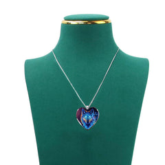 Wolf Heart Pendant Necklace Sweater Chain Fashion Jewelry for Women