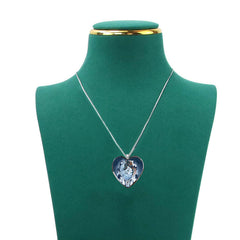 Colorful Heart Wolf Necklace Animal Pendant Girls Jewelry