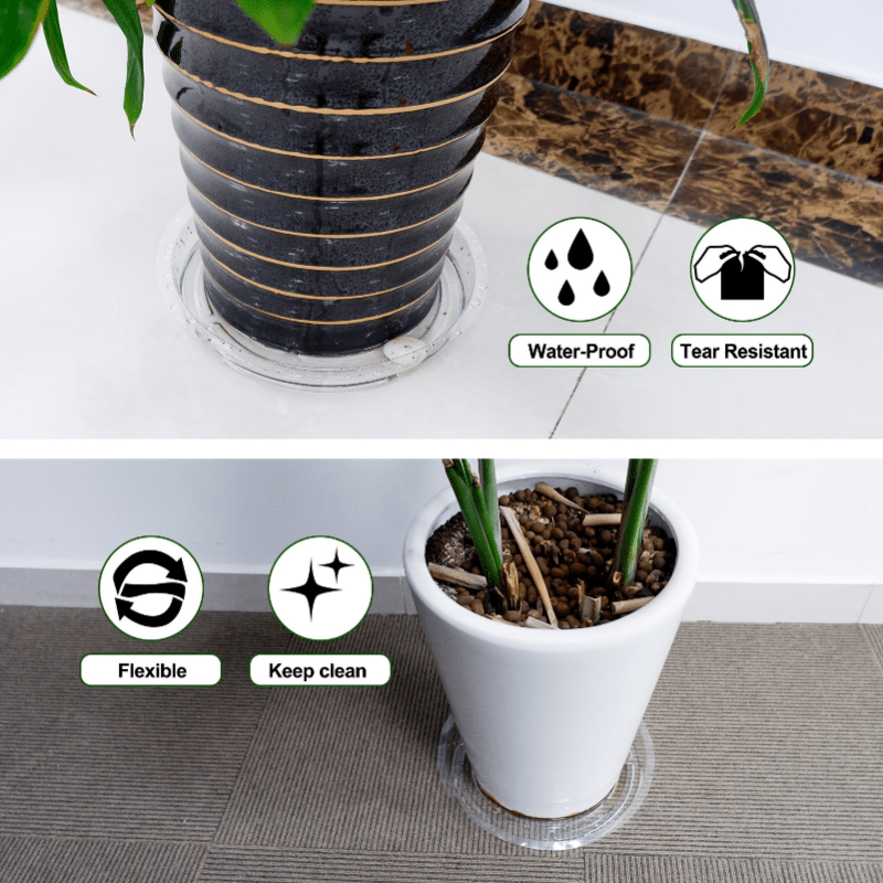 12pcs Clear Plastic Plant Saucer Drip Trays Small Plant Plate Dish
