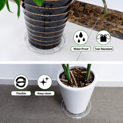 12pcs Clear Plastic Plant Saucer Drip Trays Small Plant Plate Dish