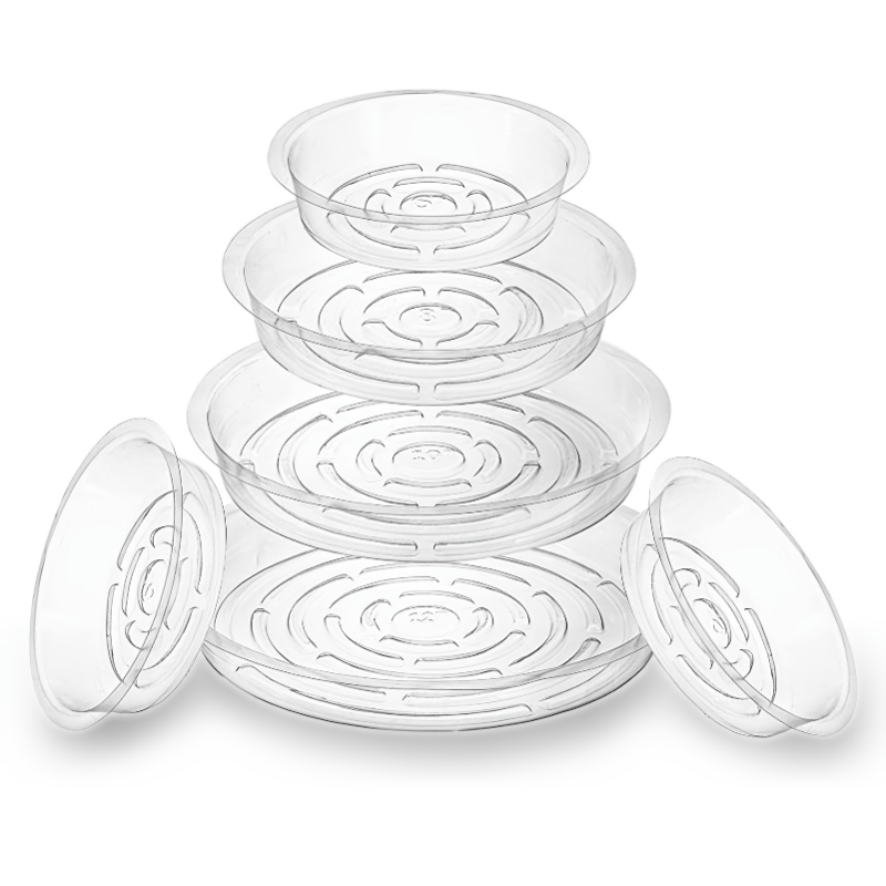 12pcs Clear Plastic Plant Saucer Drip Trays Small Plant Plate Dish