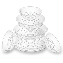 12pcs Clear Plastic Plant Saucer Drip Trays Small Plant Plate Dish