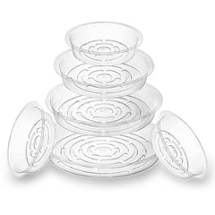 12pcs Clear Plastic Plant Saucer Drip Trays Small Plant Plate Dish