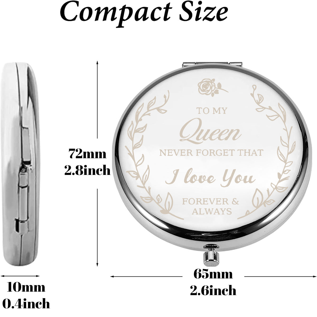 Personalized Compact Mirror: Unique Gift for Women, Wife, Mom, Daughter, Grandma