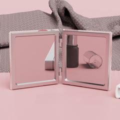 Tulip Pattern Vanity Mirror Double Sided Foldable Mini Makeup Vanity Mirror