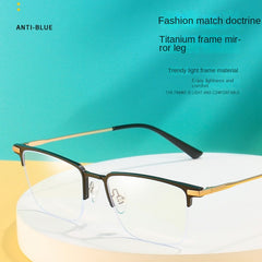 Semi Rimless Men's Glasses Lightweight Durable with Box & Cloth