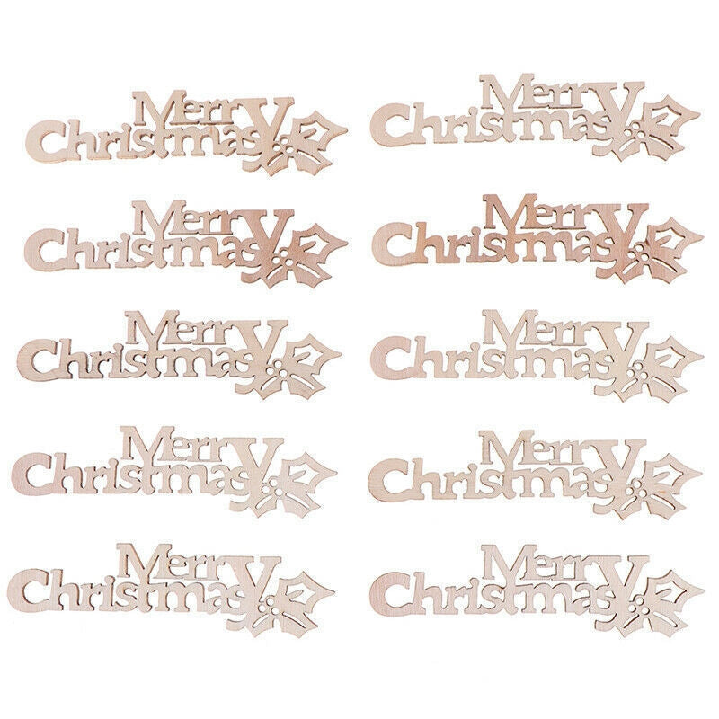 30pcs Wooden Merry Christmas Letter Ornament for Home Decor and Celebrations