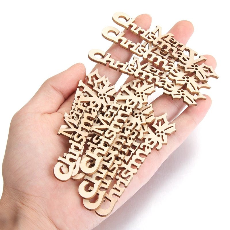 30pcs Wooden Merry Christmas Letter Ornament for Home Decor and Celebrations