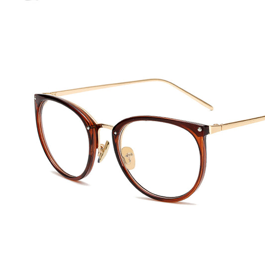Vintage Round Clear Lens Glasses Metal Frame Spectacles