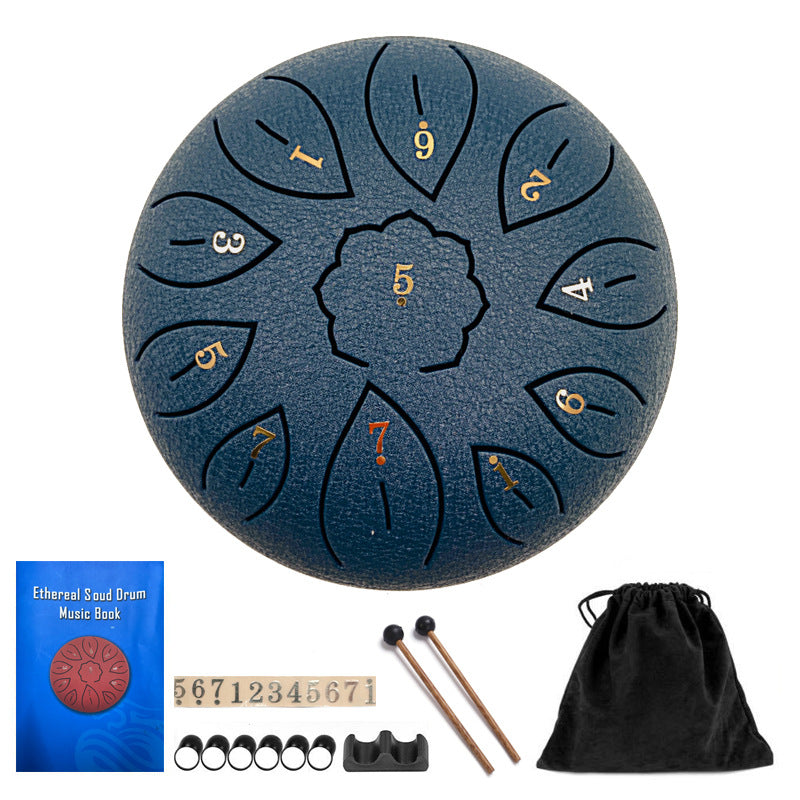 6 Inch 11 Tone Steel Hand Pan Drum with Drumsticks & Percussion