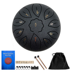 6 Inch 11 Tone Steel Hand Pan Drum with Drumsticks & Percussion