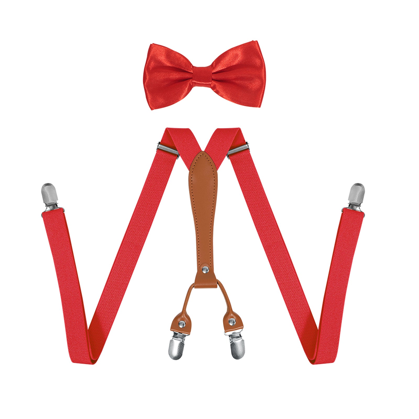 Adjustable Bow Tie Leather Suspenders For Men