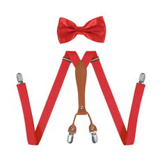 Adjustable Bow Tie Leather Suspenders For Men