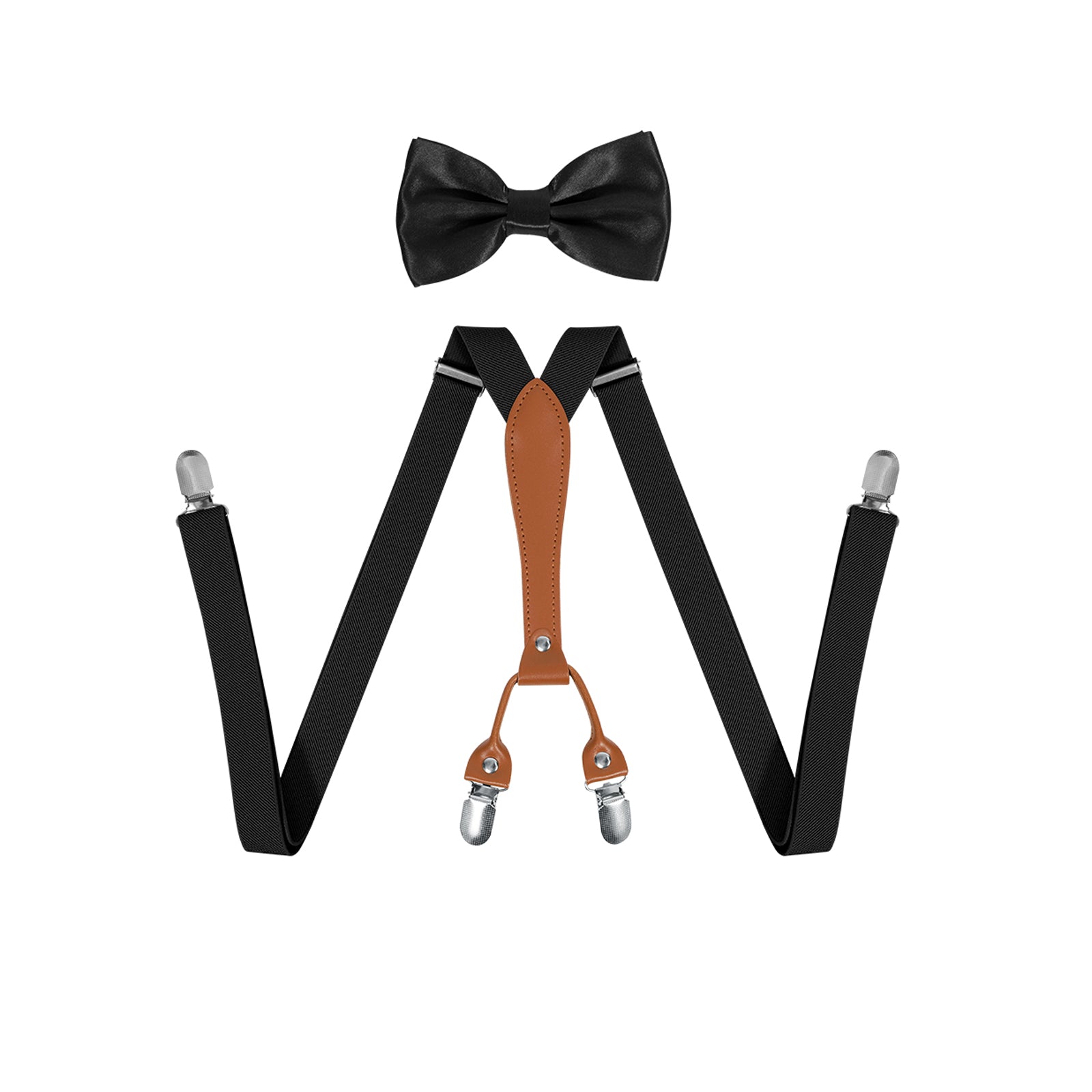 Adjustable Bow Tie Leather Suspenders For Men
