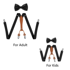 Adjustable Bow Tie Leather Suspenders For Men