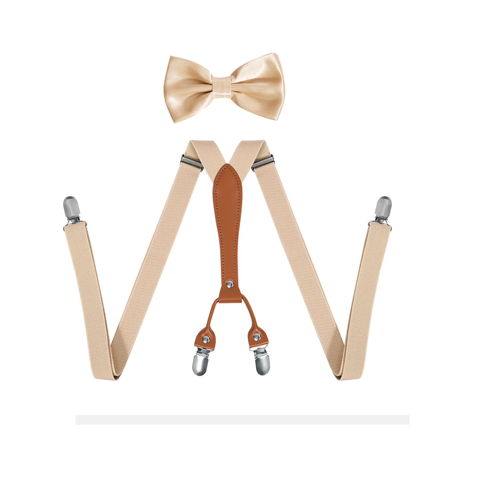 Adjustable Bow Tie Leather Suspenders For Men