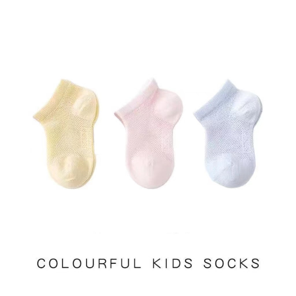 3 Pairs of Breathable Infant Baby Socks for Summer