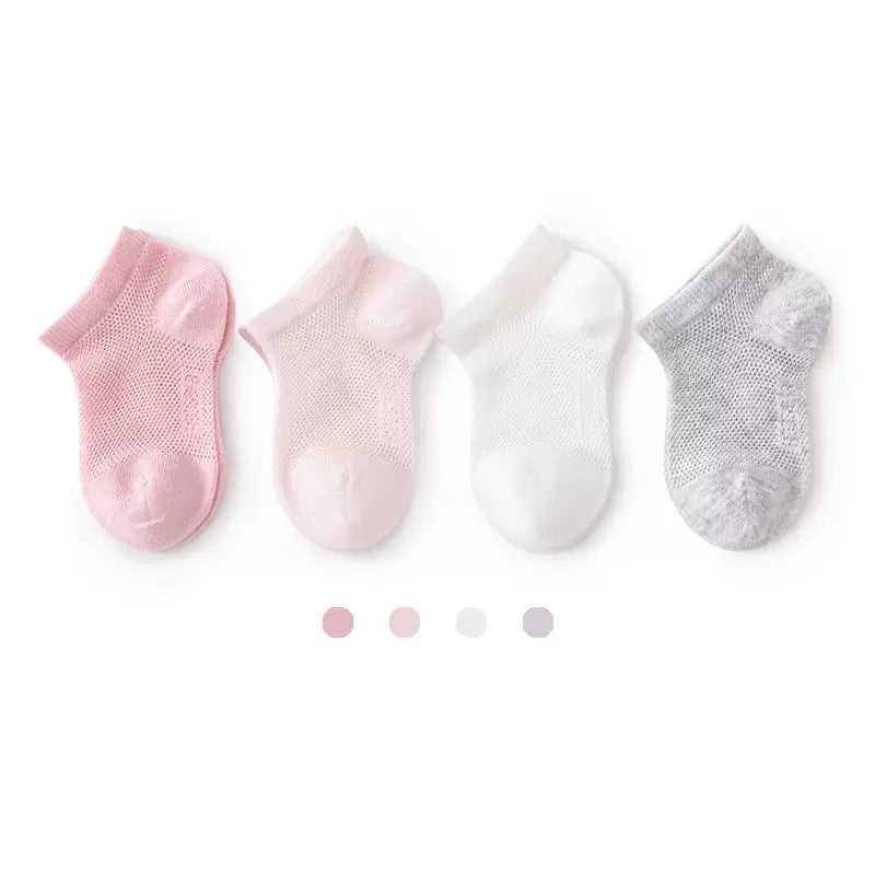 3 Pairs of Breathable Infant Baby Socks for Summer