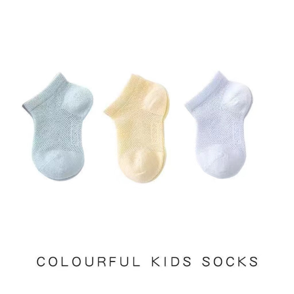 3 Pairs of Breathable Infant Baby Socks for Summer