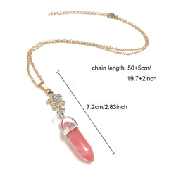 Healing Crystal Stone Turtle Pendant Necklace - Birthday Gift