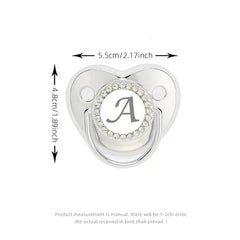 Baby Pacifier With Clip And Anti-Dust Cover, Silvery Transparent Letter Pacifier