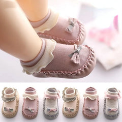 Cute Bow Bottom Ankle Socks for Baby Girls