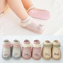 Cute Bow Bottom Ankle Socks for Baby Girls