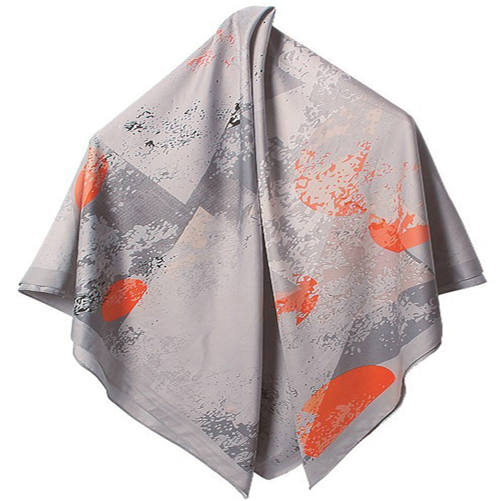 Twill Silk Square Scarf Printed Large Satin Shawl Wrap 130x130cm