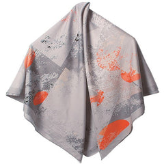 Twill Silk Square Scarf Printed Large Satin Shawl Wrap 130x130cm