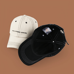 Letter Embroidery Baseball Cap Cotton Solid Couple Dad Hats
