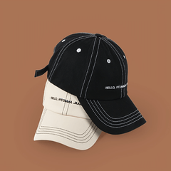 Letter Embroidery Baseball Cap Cotton Solid Couple Dad Hats