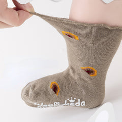 3 Pairs of Cartoon Floral Socks for Baby Boys & Girls