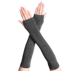 Warm Knitted Half Finger Gloves Thumb Hole Fingerless Gloves
