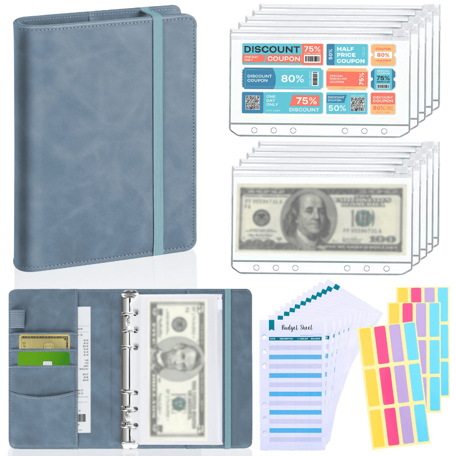 A6 Budget Binder & 10 Cash Envelopes Money Organizer