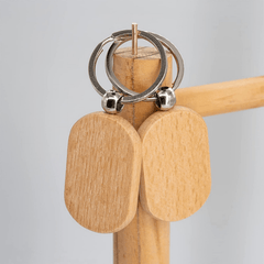 20pcs Blank Wooden Key Tag Key Chain DIY Wood Engraving Key Ring Blanks